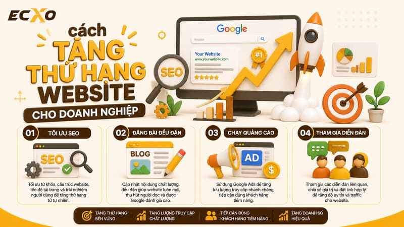 Cách chạy quảng cáo Website tăng thứ hạng - ECXO