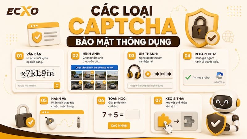 Các loại captcha thông dụng - ECXO