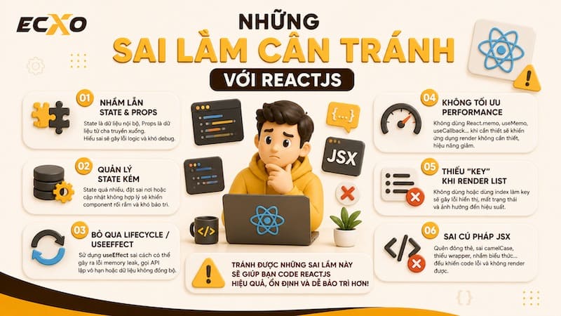 Những lỗi ReactJS cần tránh - ECXO