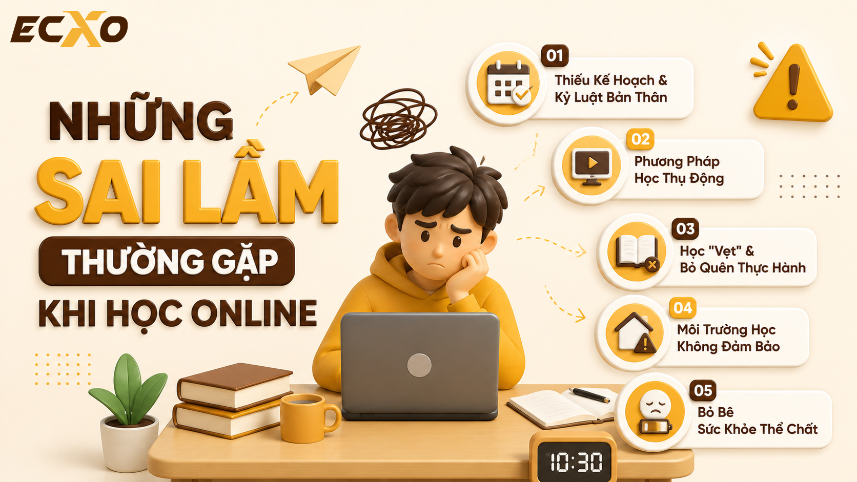 Sai lầm thường gặp khi học online - ECXO
