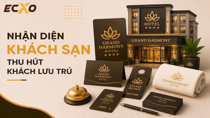 Bộ nhận diện thương hiệu khách sạn chuyên nghiệp | ECXO Agency - ECXO