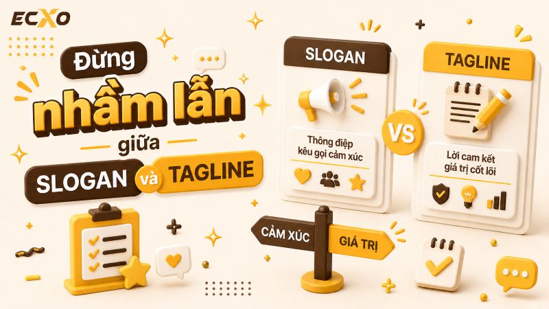 Sự Khác Biệt Và Cách Lựa Chọn Đúng Đắn Giữa Tagline & Slogan