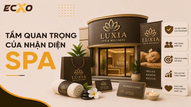 Bộ nhận diện thương hiệu spa giúp tạo ra hệ thống hình ảnh đồng nhất và chuyên nghiệp - ECXO